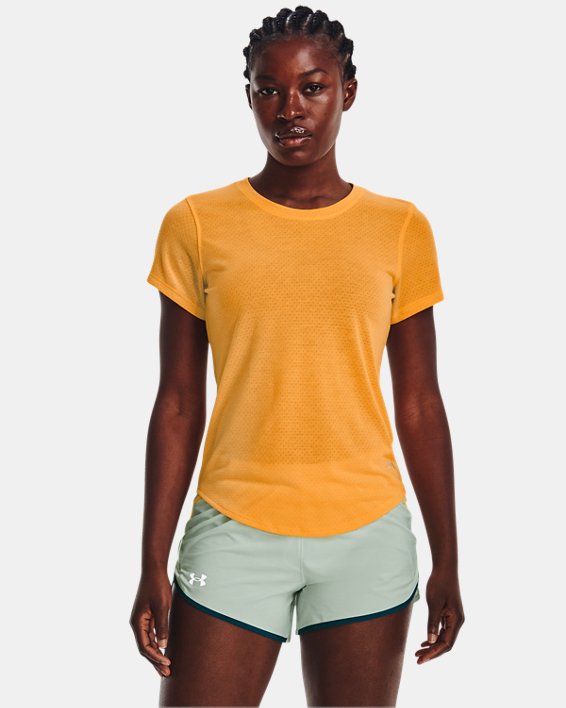 Women's UA Streaker Run Short Sleeve, Orange, pdpMainDesktop image number 0